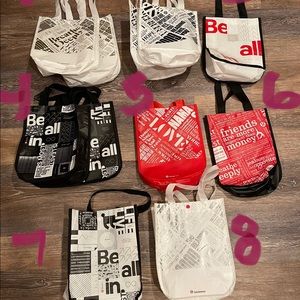 Lululemon shopping bags size small lot of 11